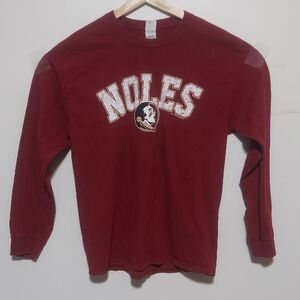 Gildan Maroon Florida State FSU Seminoles Noles Long Sleeve Tee Size Large